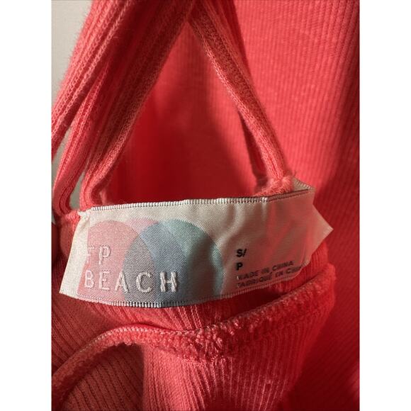 Free People FP Beach Mini Dress S Strappy Coral Pink‎ Sleeveless Comfy - Picture 4 of 7